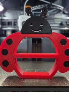 Red Ladybug cute table top or wall display shelf!